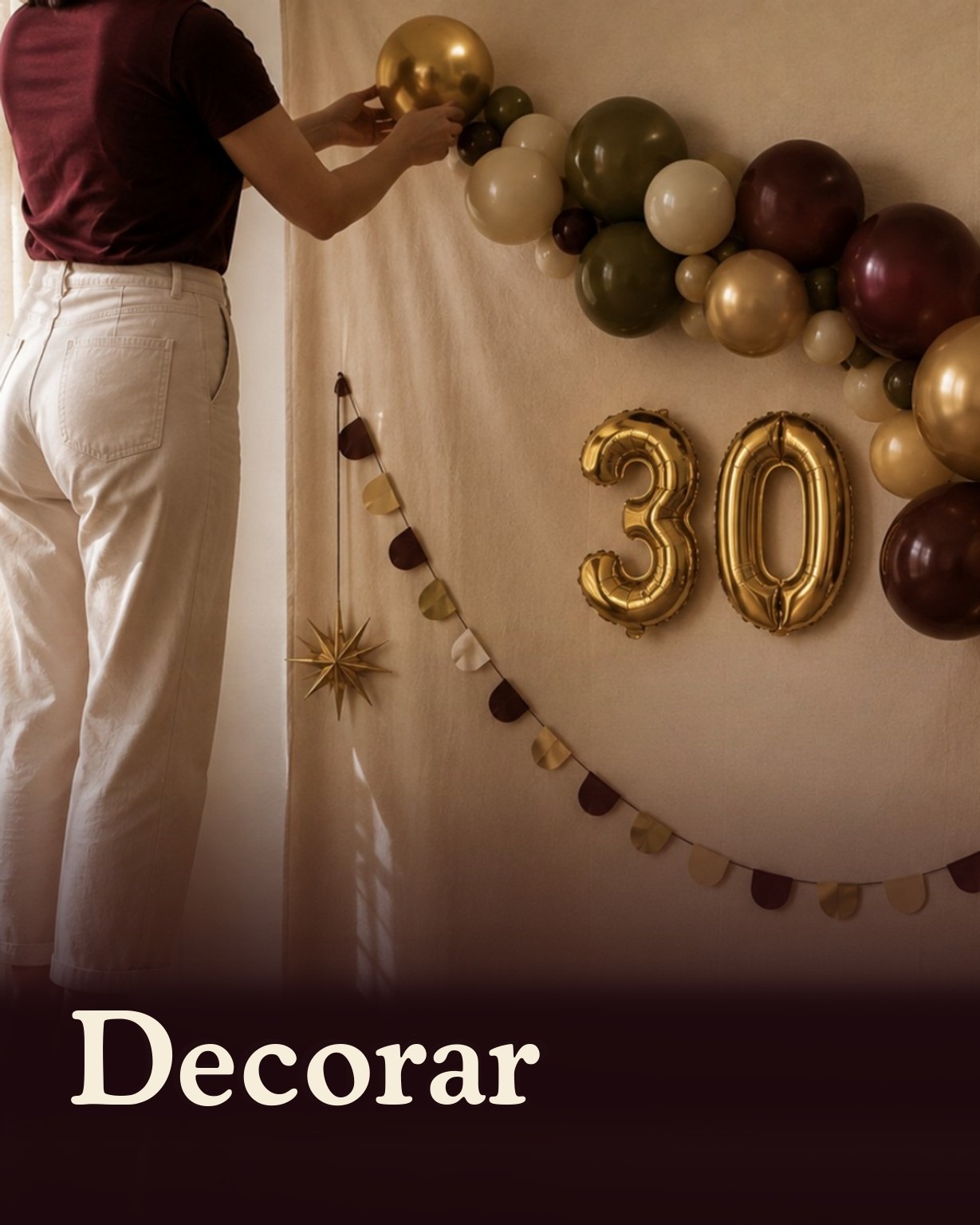 Decorar: balões · fundos · enfeites